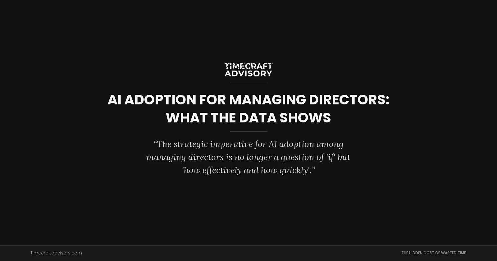 AI Adoption for Managing Directors: What the Data Shows