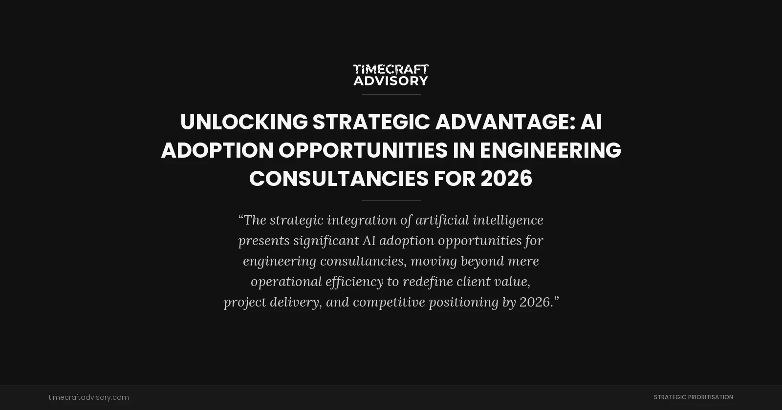 Unlocking Strategic Advantage: AI Adoption Opportunities in Engineering Consultancies for 2026