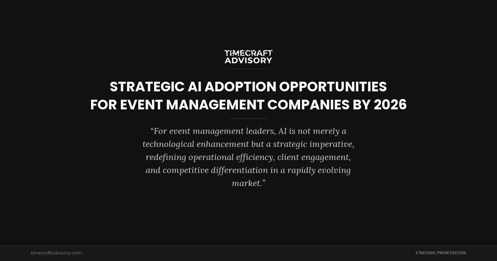 Strategic AI Adoption Opportunities for Event Management Companies by 2026