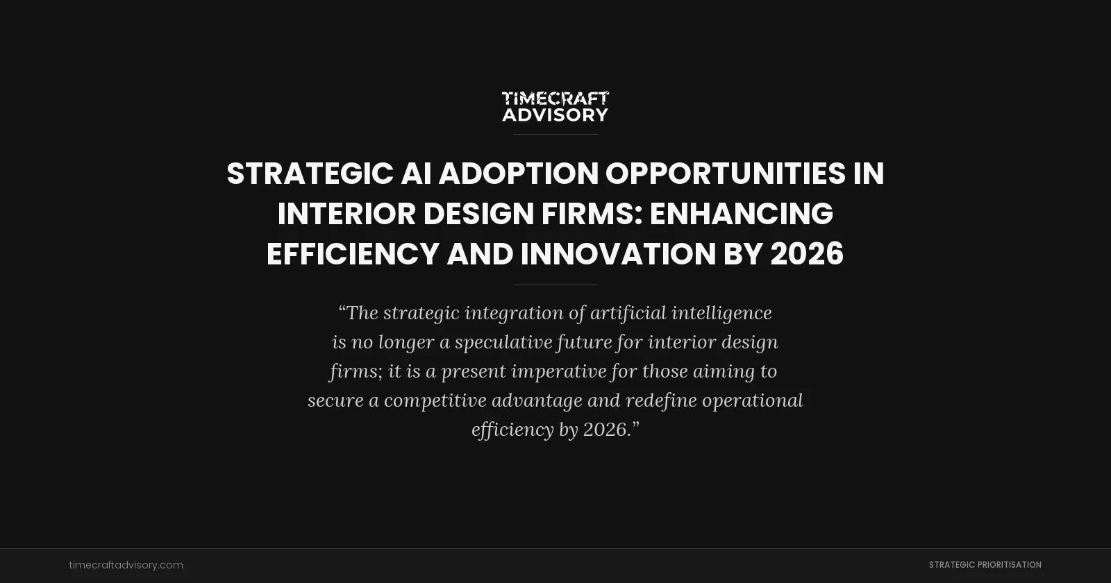 Strategic AI Adoption Opportunities in Interior Design Firms: Enhancing Efficiency and Innovation by 2026