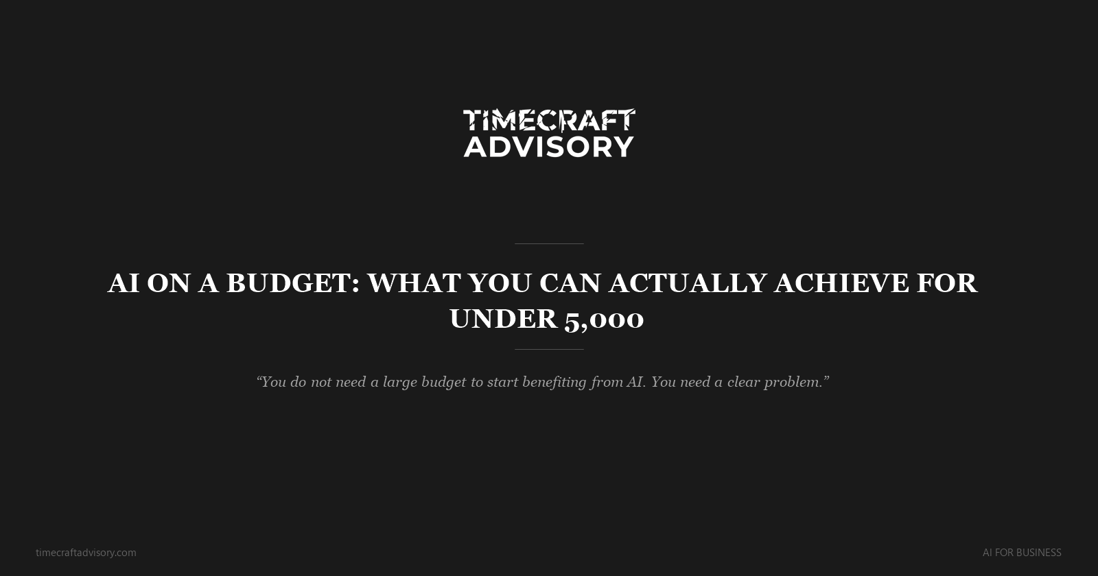 AI on a Budget: What You Can Actually Achieve for Under 5,000