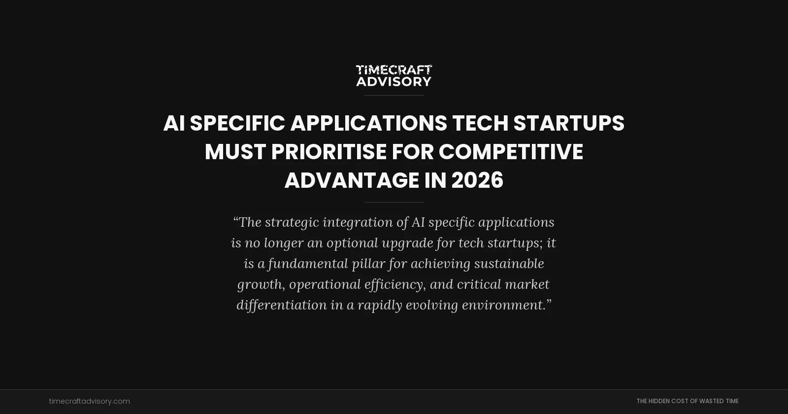 AI Specific Applications Tech Startups Must Prioritise for Competitive Advantage in 2026