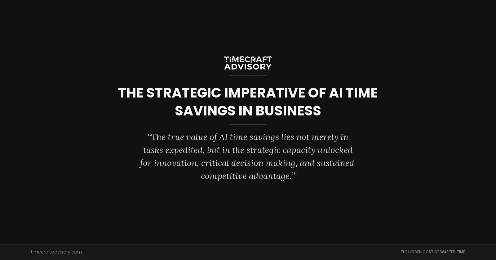 The Strategic Imperative of AI Time Savings in Business
