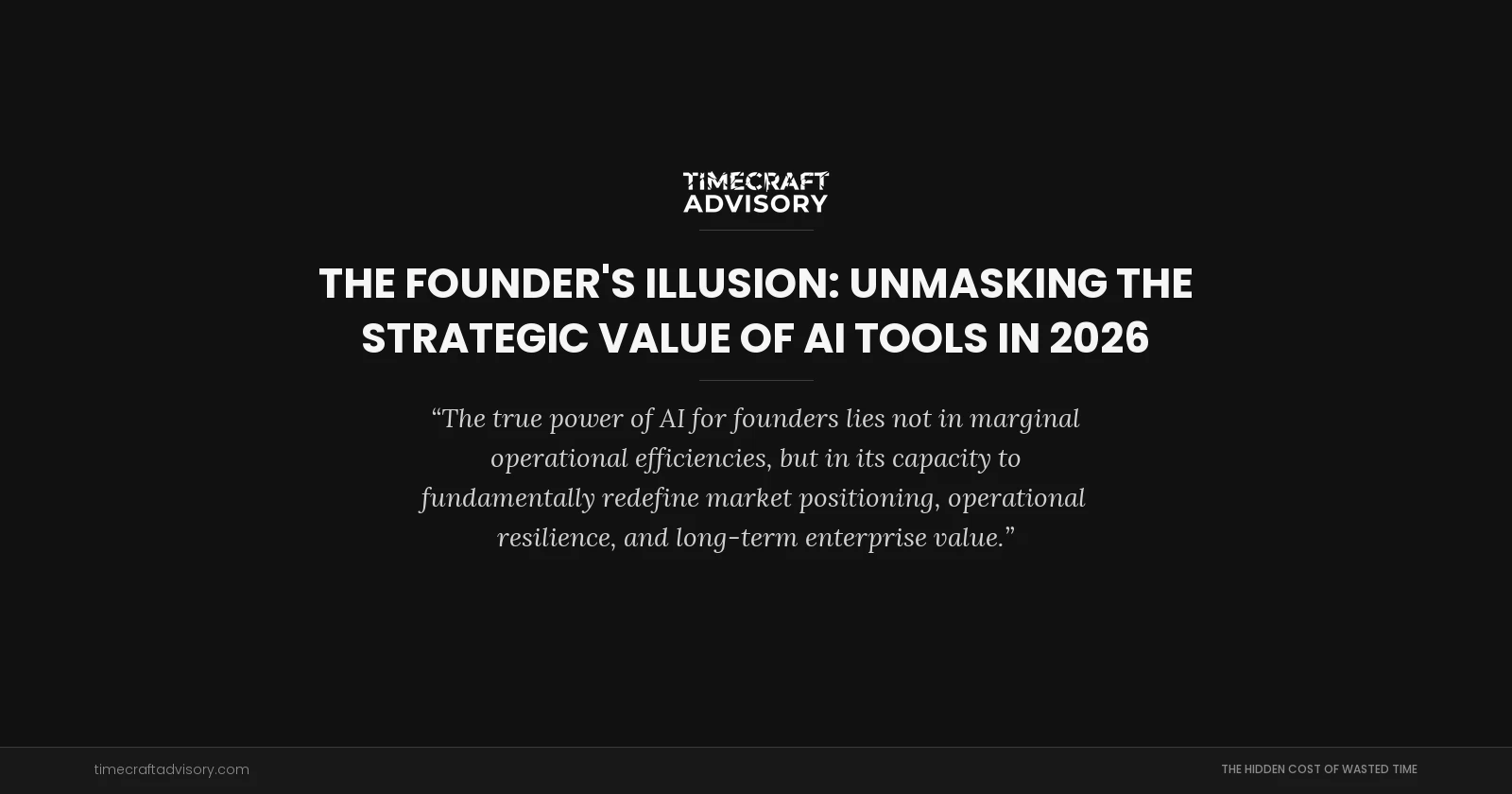 The Founder's Illusion: Unmasking the Strategic Value of AI Tools in 2026