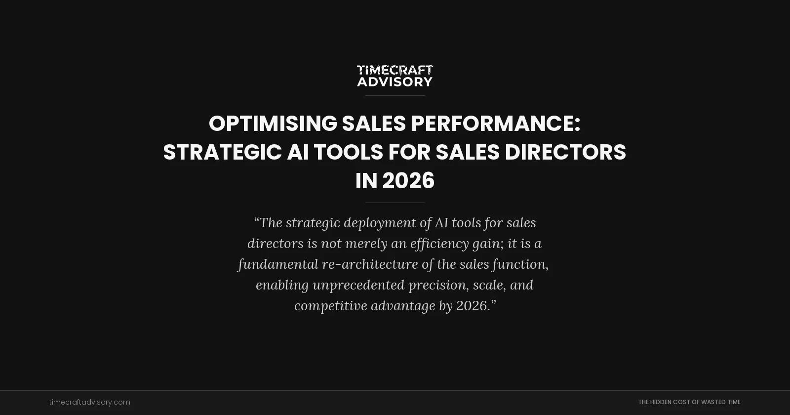 Optimising Sales Performance: Strategic AI Tools for Sales Directors in 2026