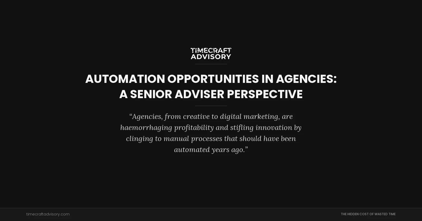 Automation Opportunities in Agencies: A Senior Adviser Perspective