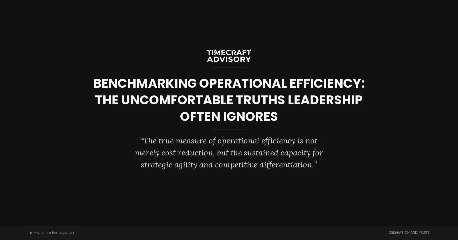 Benchmarking Operational Efficiency: The Uncomfortable Truths Leadership Often Ignores