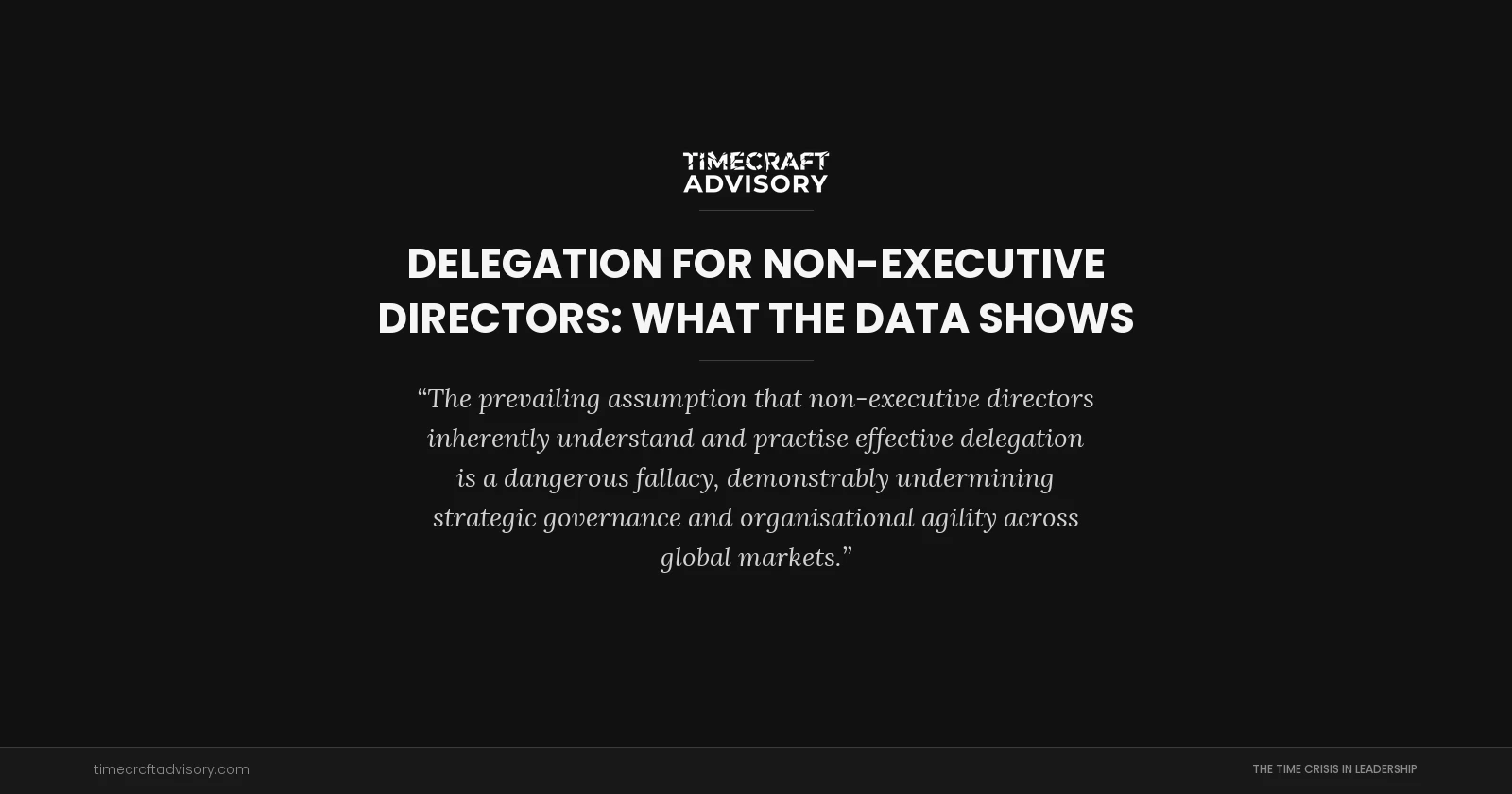 Delegation for Non-Executive Directors: What the Data Shows