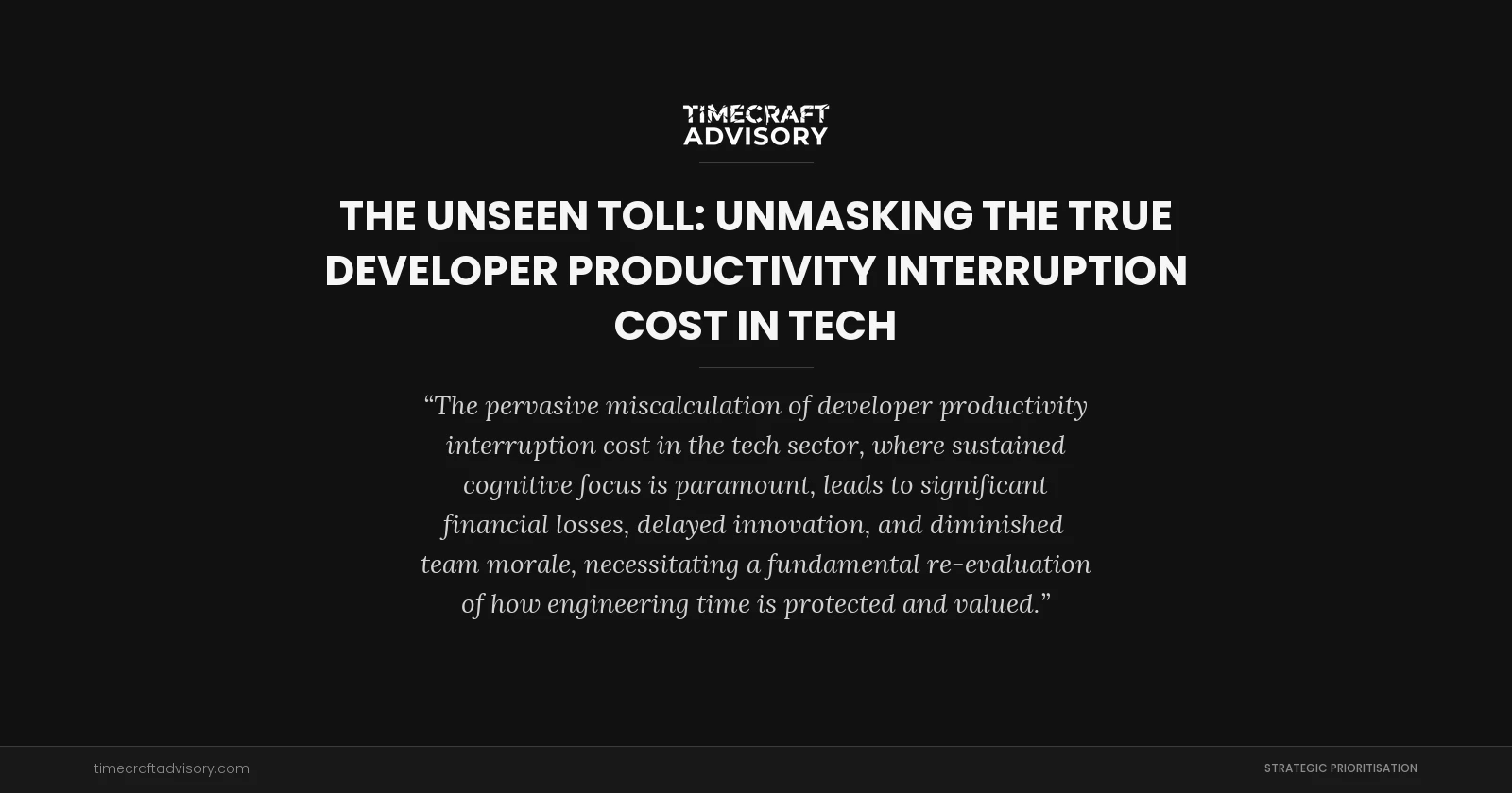 The Unseen Toll: Unmasking the True Developer Productivity Interruption Cost in Tech