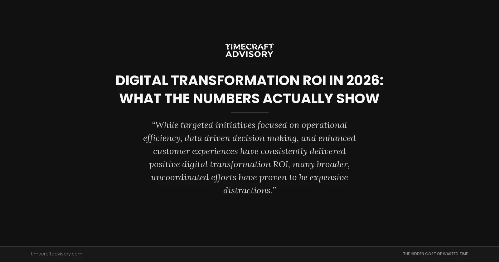 Digital Transformation ROI in 2026: What the Numbers Actually Show