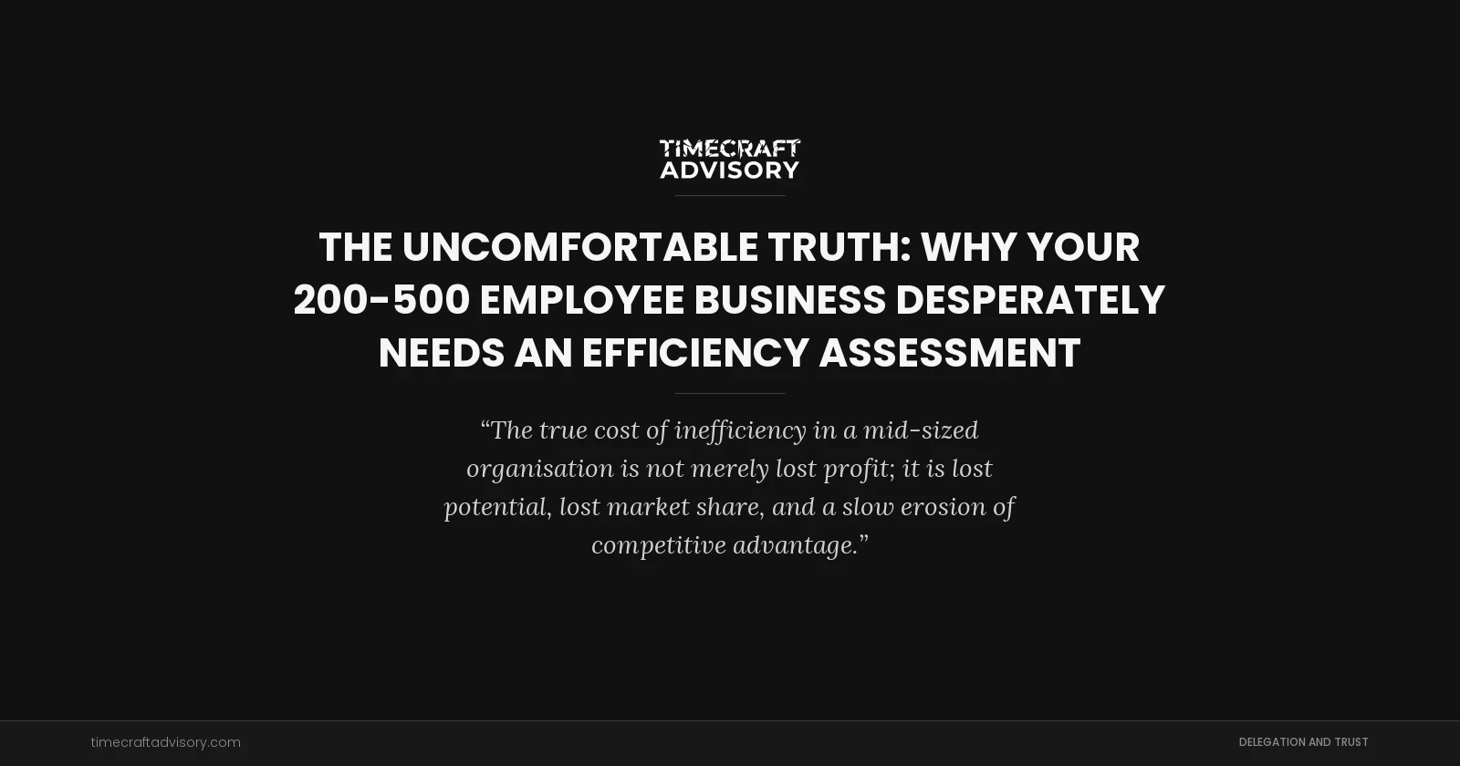 The Uncomfortable Truth: Why Your 200-500 Employee Business Desperately Needs an Efficiency Assessment