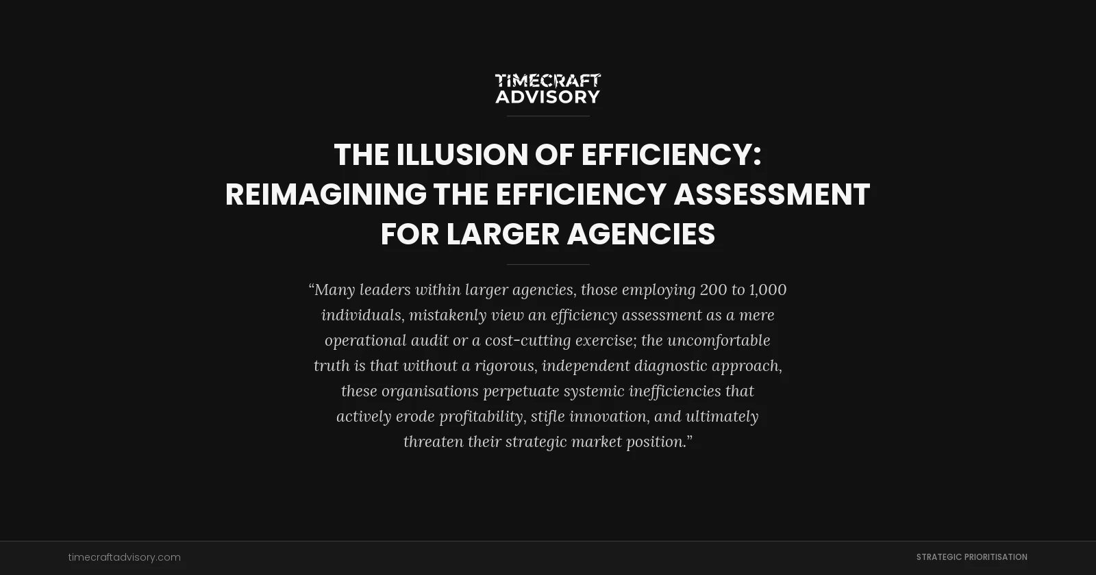 The Illusion of Efficiency: Reimagining the Efficiency Assessment for Larger Agencies