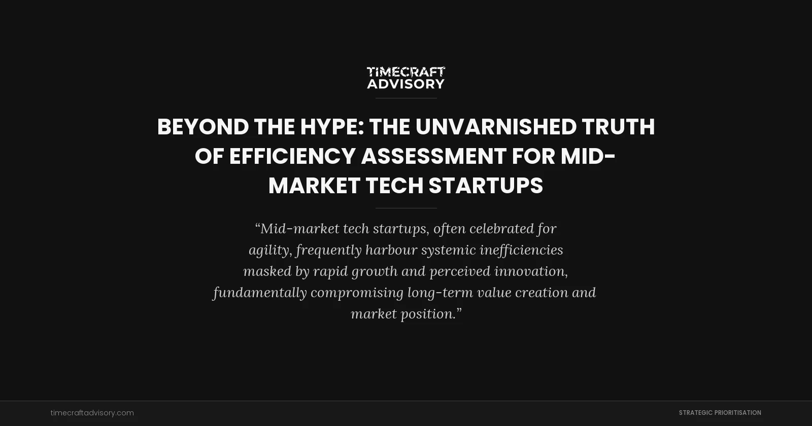 Beyond the Hype: The Unvarnished Truth of Efficiency Assessment for Mid-Market Tech Startups