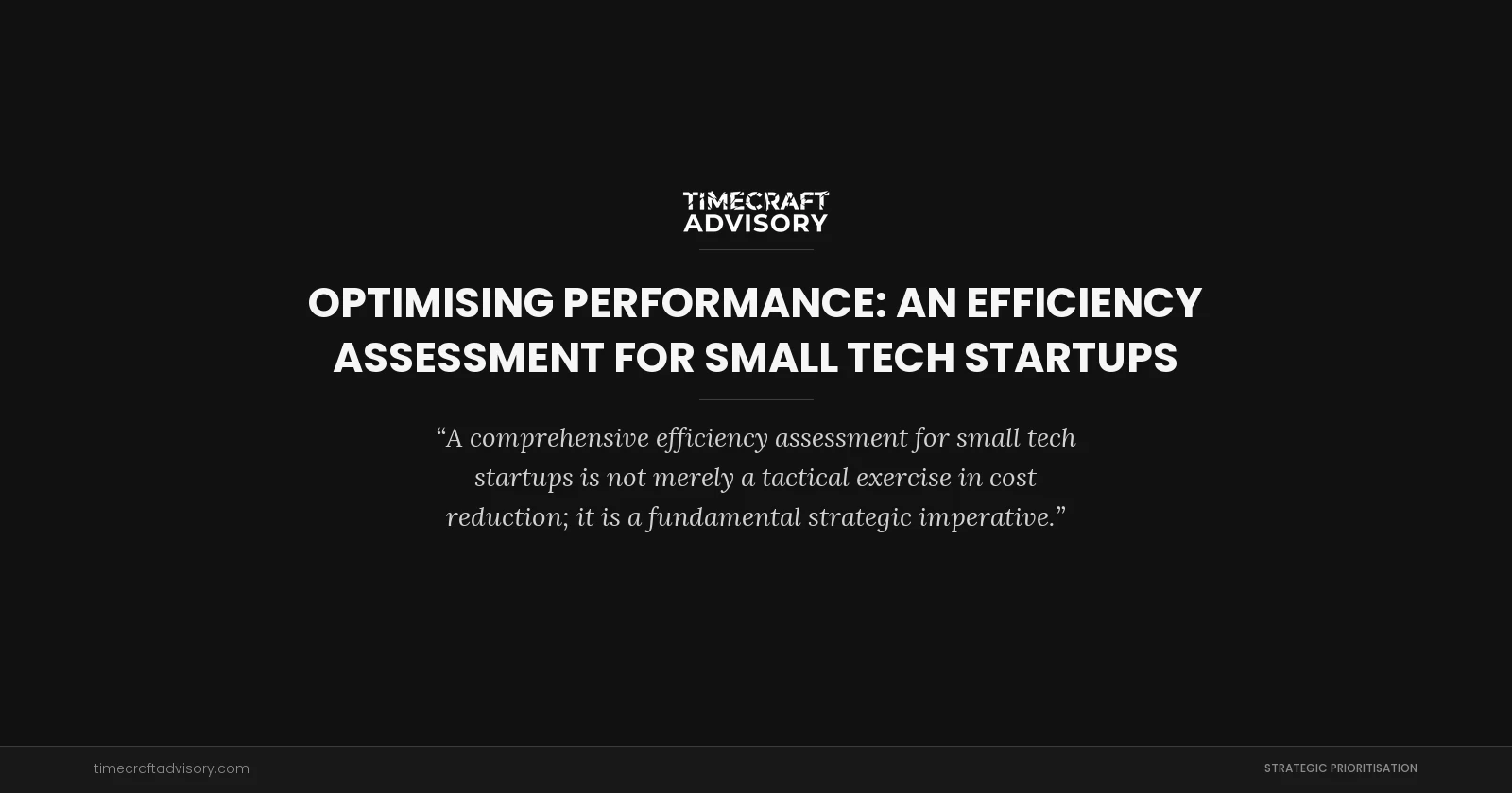 Optimising Performance: An Efficiency Assessment for Small Tech Startups