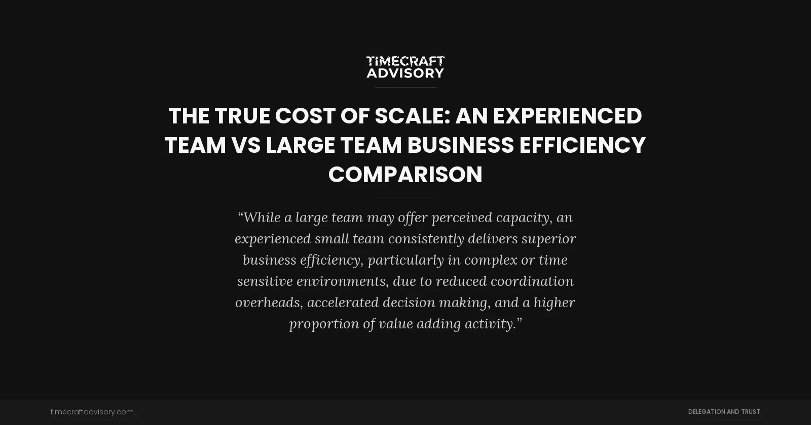 The True Cost of Scale: An Experienced Team vs Large Team Business Efficiency Comparison