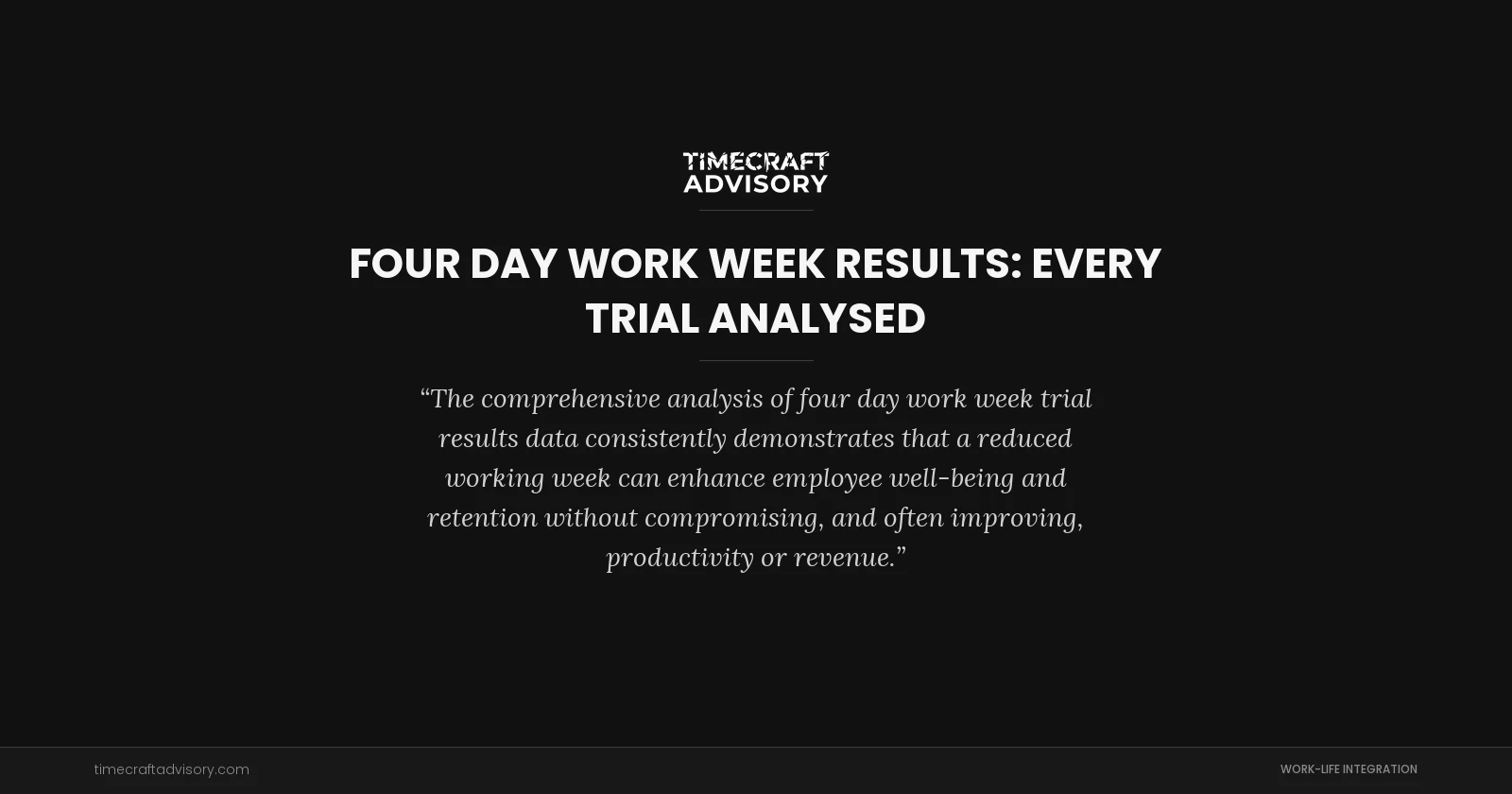 Four Day Work Week Results: Every Trial Analysed