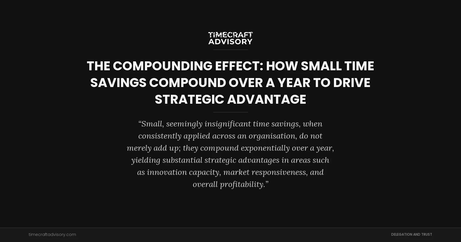 The Compounding Effect: How Small Time Savings Compound Over a Year to Drive Strategic Advantage