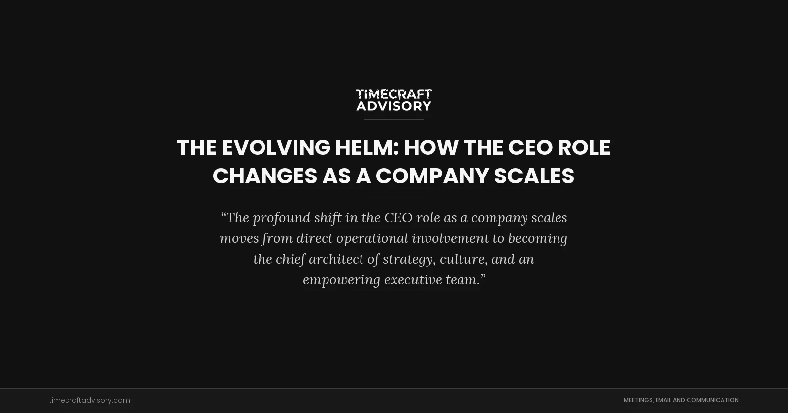The Evolving Helm: How the CEO Role Changes as a Company Scales