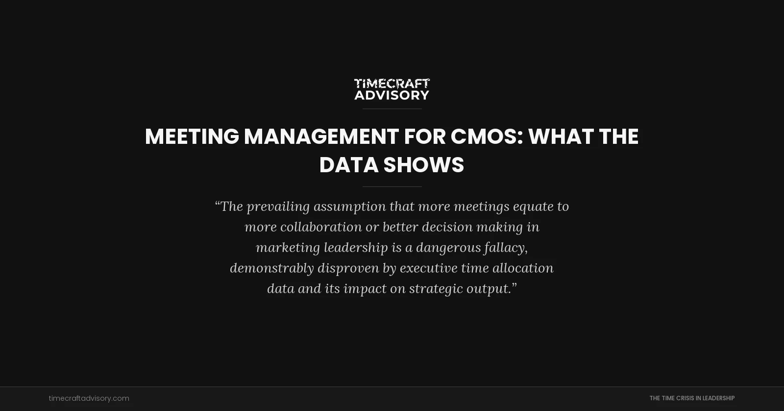 Meeting Management for CMOs: What the Data Shows