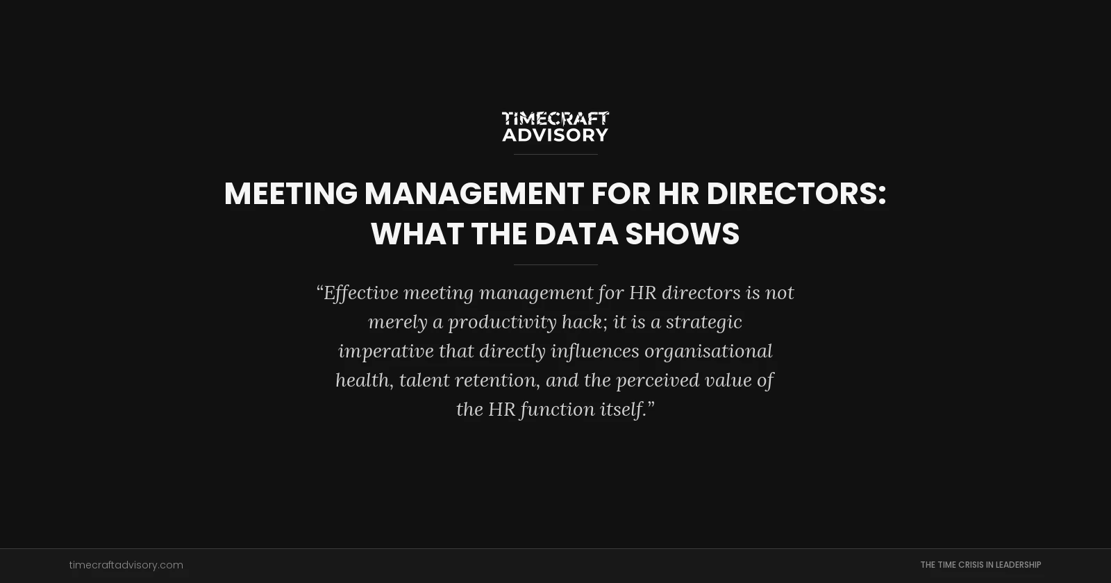 Meeting Management for HR Directors: What the Data Shows