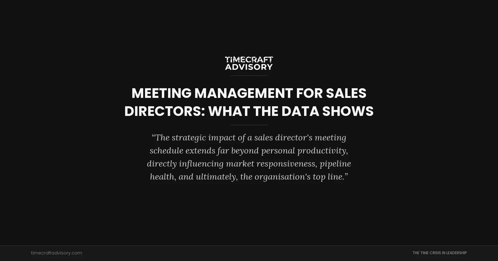 Meeting Management for Sales Directors: What the Data Shows