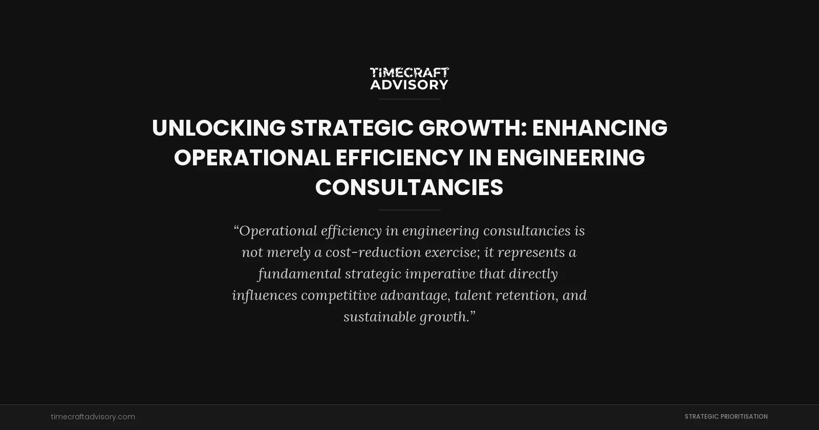 Unlocking Strategic Growth: Enhancing Operational Efficiency in Engineering Consultancies