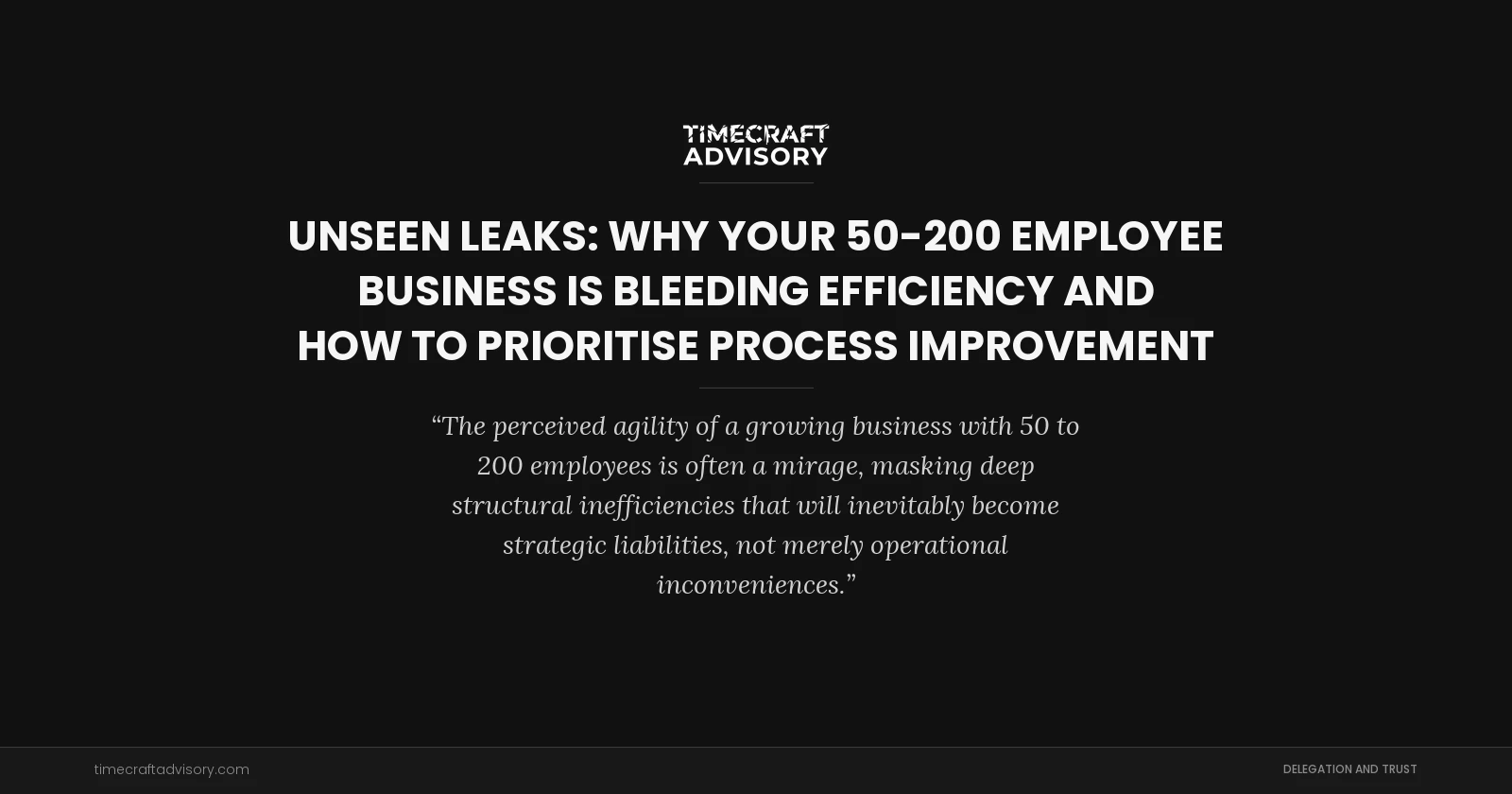 Unseen Leaks: Why Your 50-200 Employee Business is Bleeding Efficiency and How to Prioritise Process Improvement