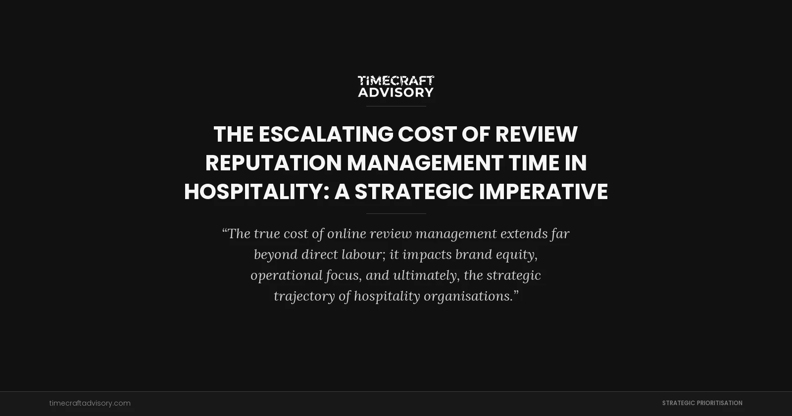 The Escalating Cost of Review Reputation Management Time in Hospitality: A Strategic Imperative