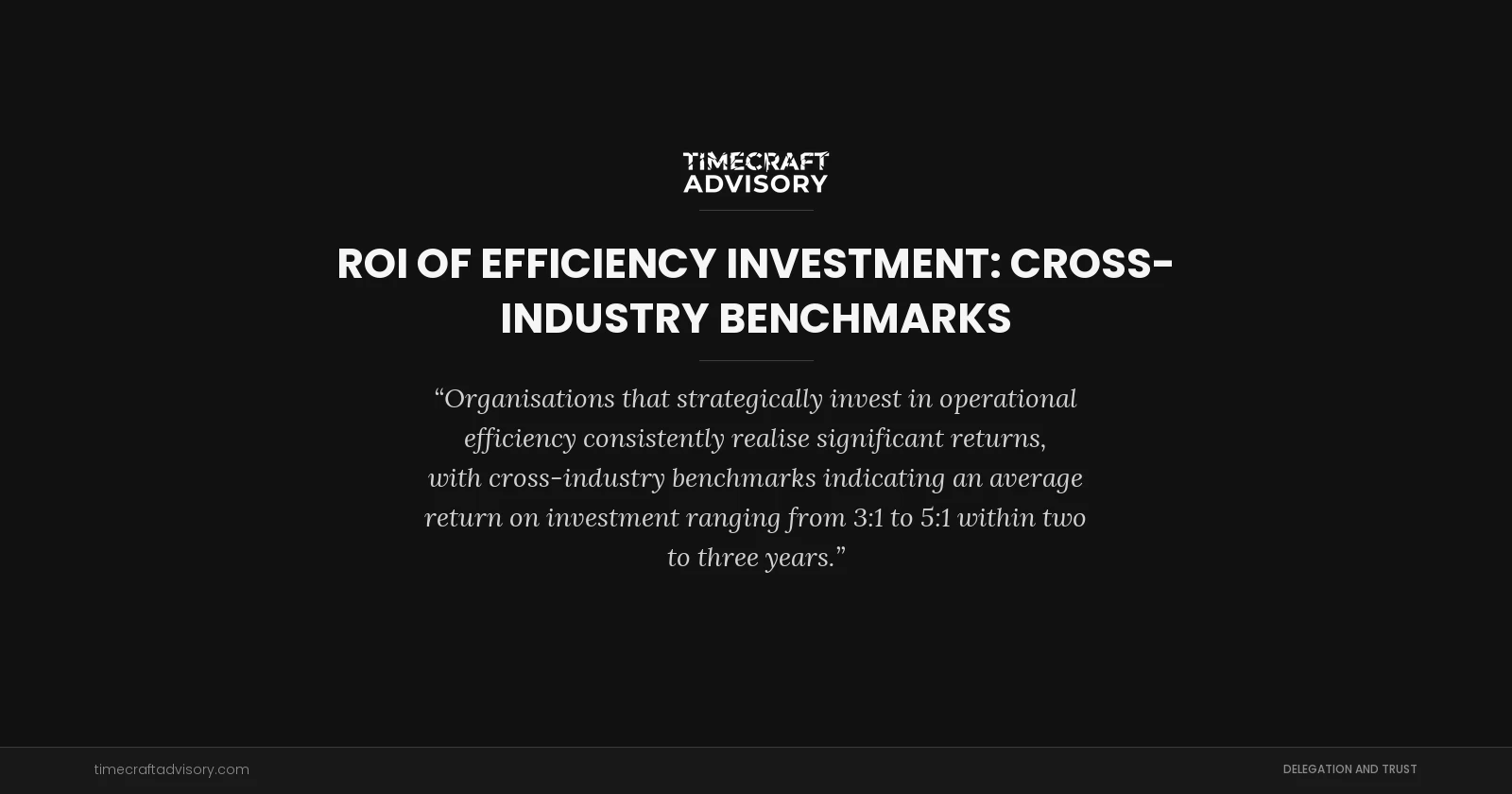 ROI of Efficiency Investment: Cross-Industry Benchmarks