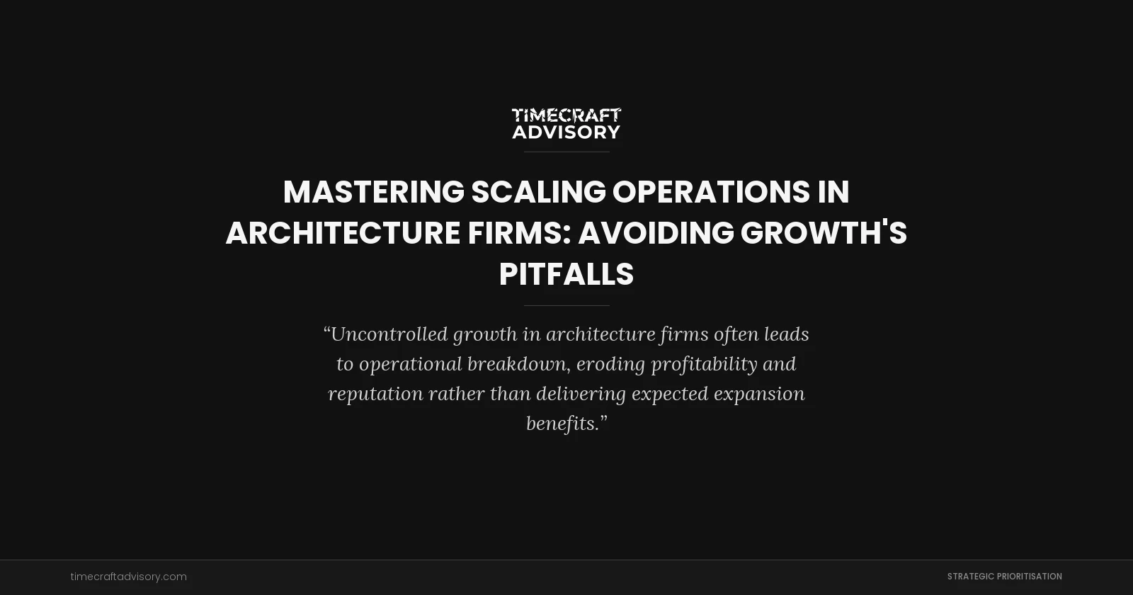 Mastering Scaling Operations in Architecture Firms: Avoiding Growth's Pitfalls