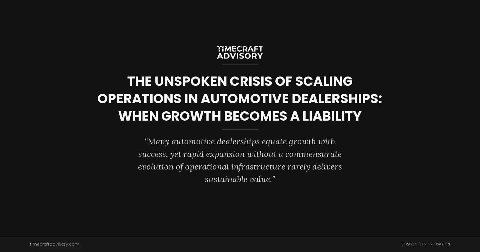 The Unspoken Crisis of Scaling Operations in Automotive Dealerships: When Growth Becomes a Liability
