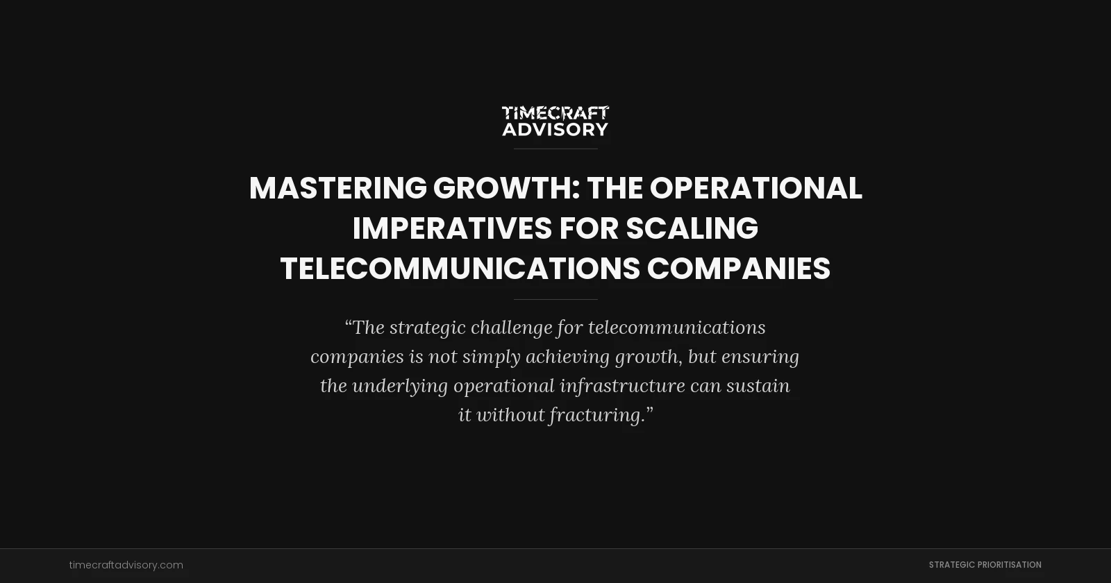 Mastering Growth: The Operational Imperatives for Scaling Telecommunications Companies