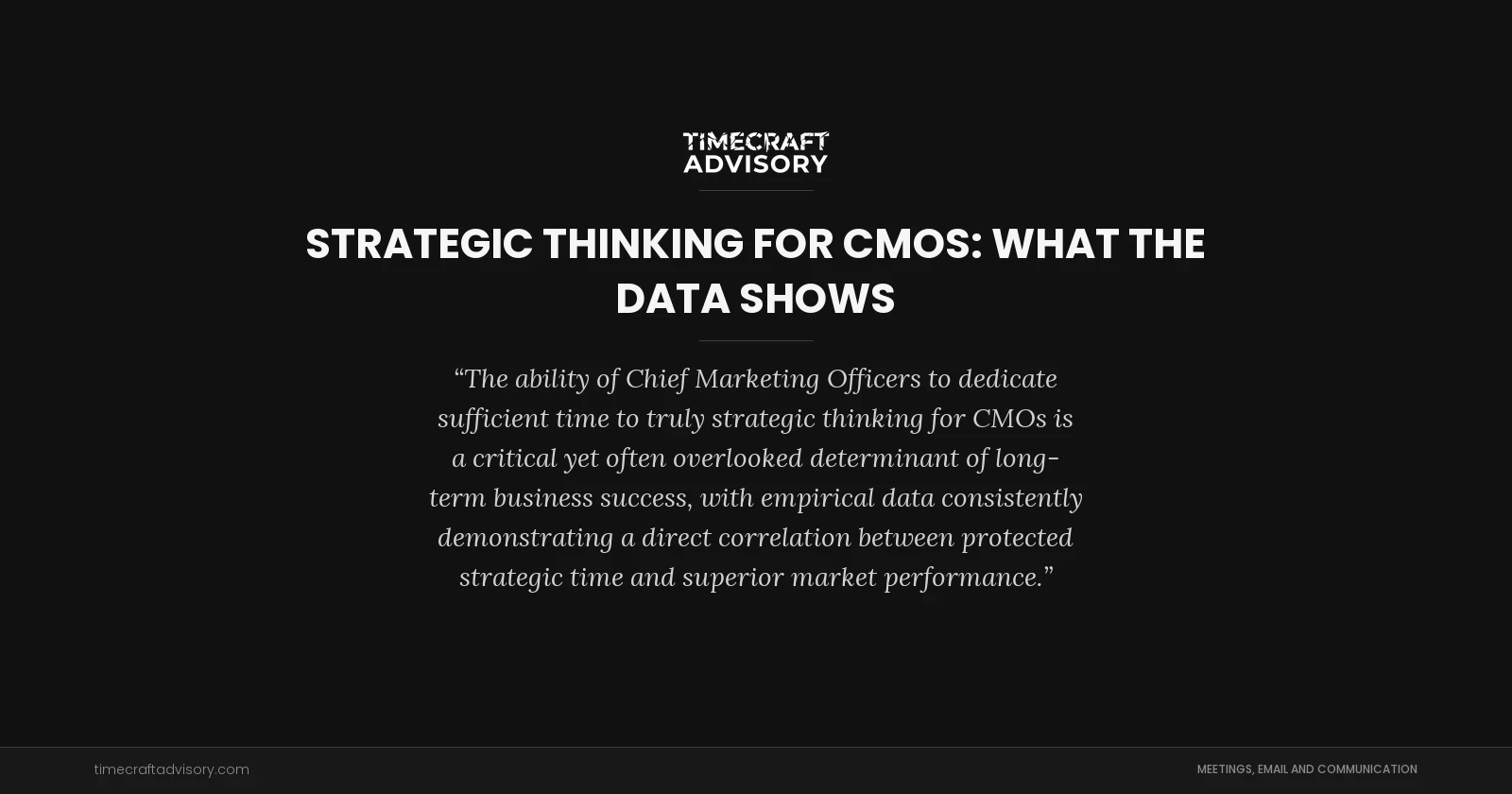 Strategic Thinking for CMOs: What the Data Shows
