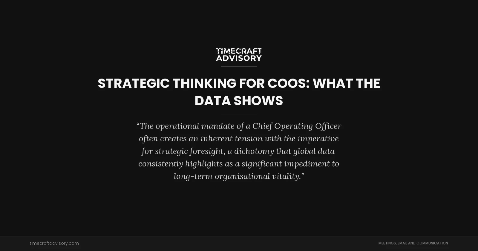 Strategic Thinking for COOs: What the Data Shows