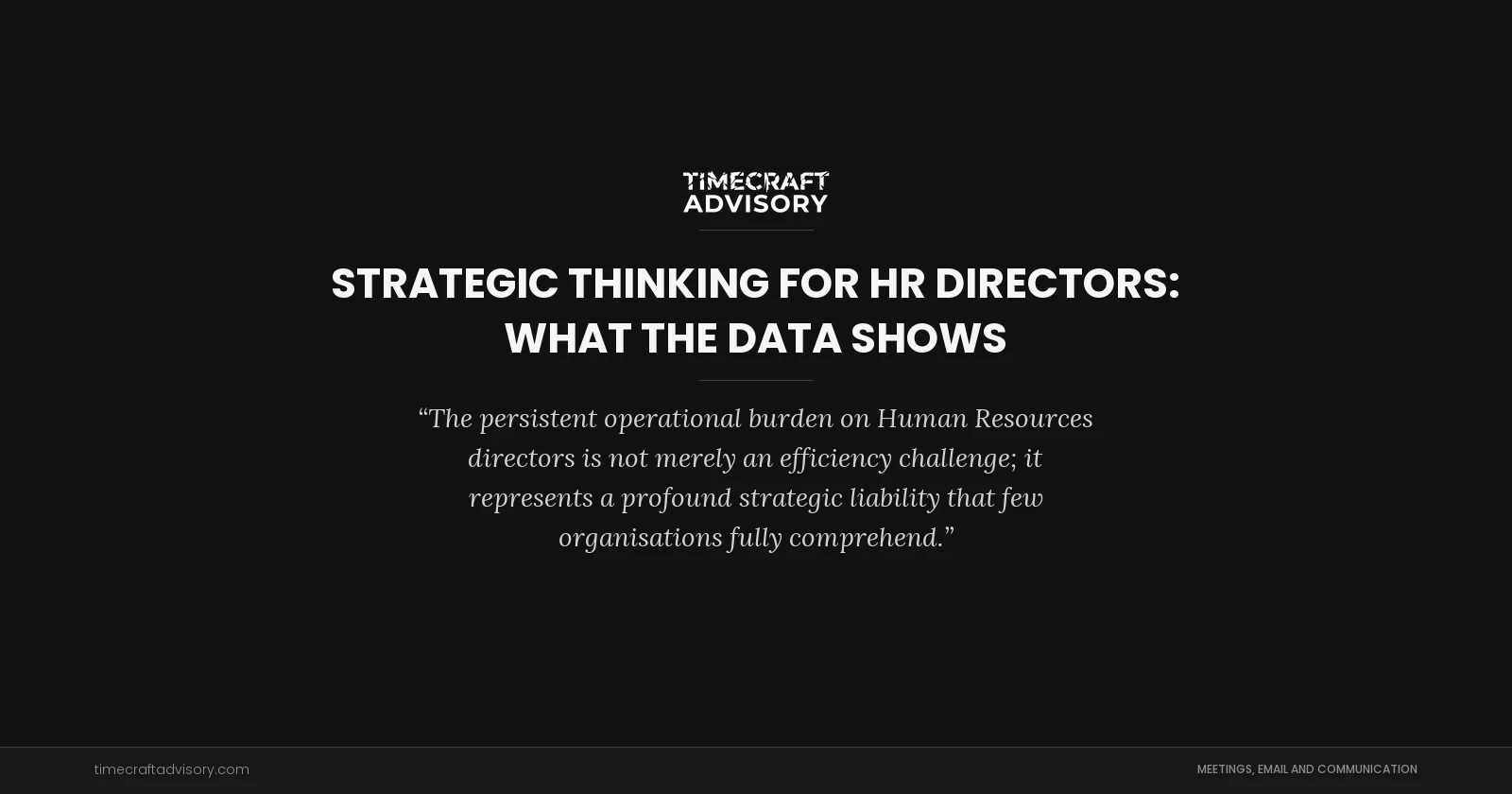 Strategic Thinking for HR Directors: What the Data Shows