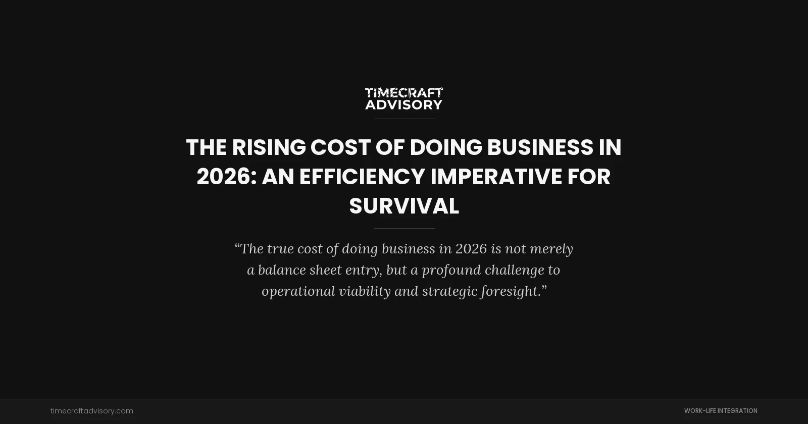 The Rising Cost of Doing Business in 2026: An Efficiency Imperative for Survival