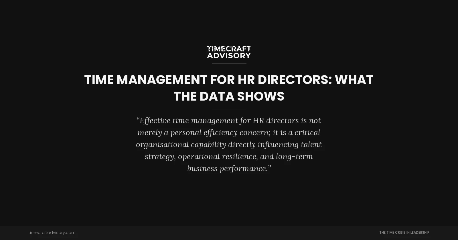 Time Management for HR Directors: What the Data Shows