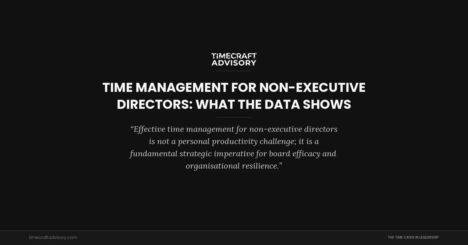 Time Management for Non-Executive Directors: What the Data Shows