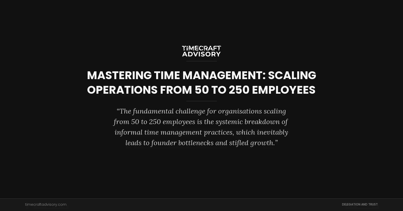 Mastering Time Management: Scaling Operations from 50 to 250 Employees