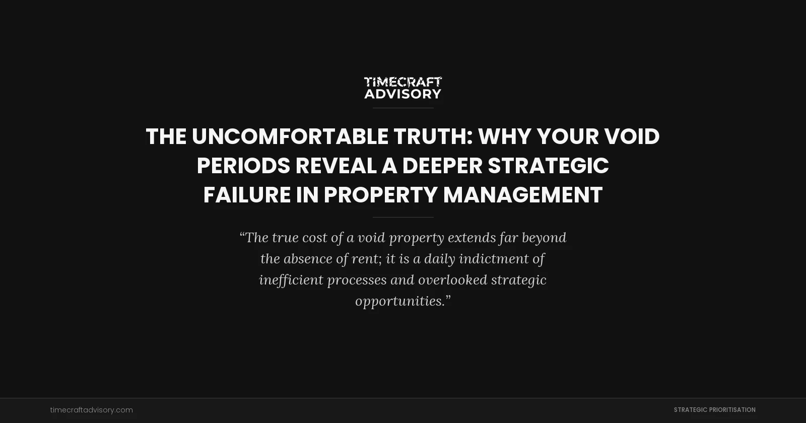 The Uncomfortable Truth: Why Your Void Periods Reveal a Deeper Strategic Failure in Property Management