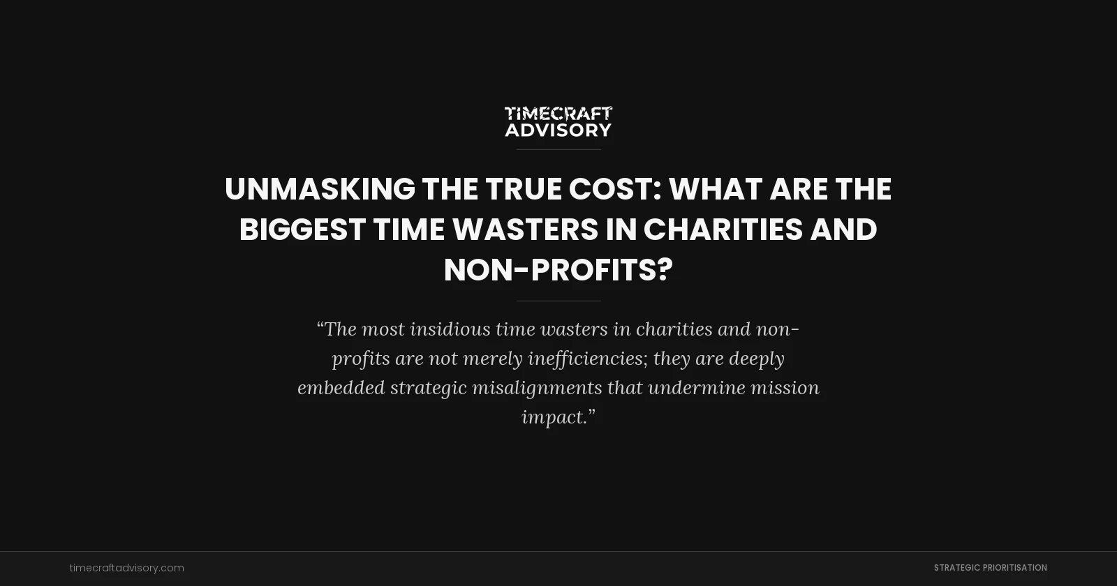 Unmasking the True Cost: What are the Biggest Time Wasters in Charities and Non-Profits?