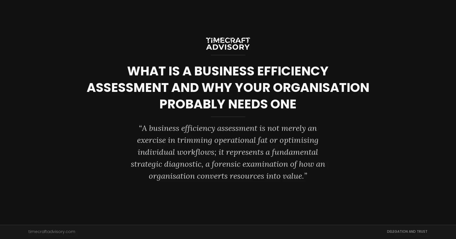 What is a Business Efficiency Assessment and Why Your Organisation Probably Needs One