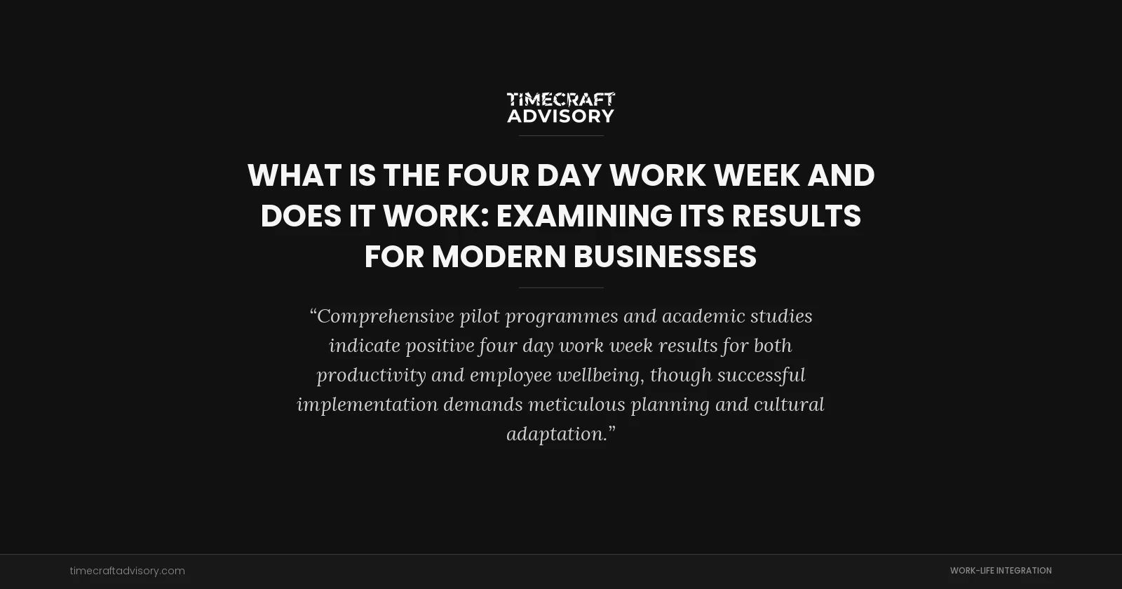 What is the Four Day Work Week and Does It Work: Examining its Results for Modern Businesses