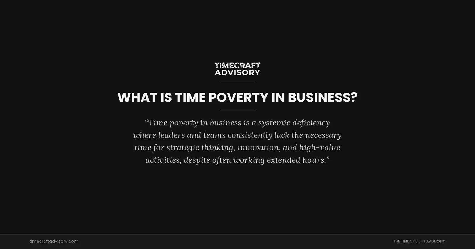 What is Time Poverty in Business?