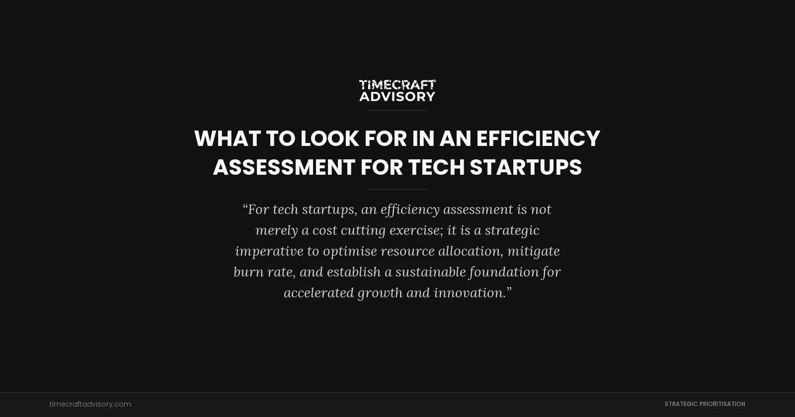What to Look for in an Efficiency Assessment for Tech Startups