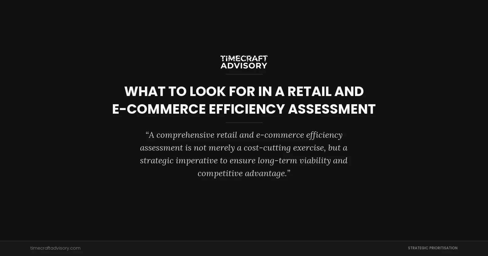 What to Look for in a Retail and E-Commerce Efficiency Assessment