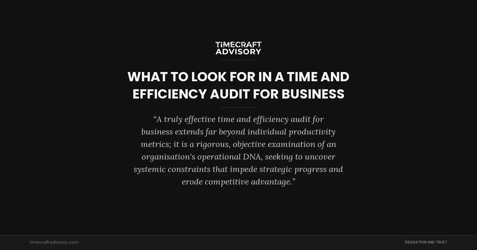 What to Look for in a Time and Efficiency Audit for Business
