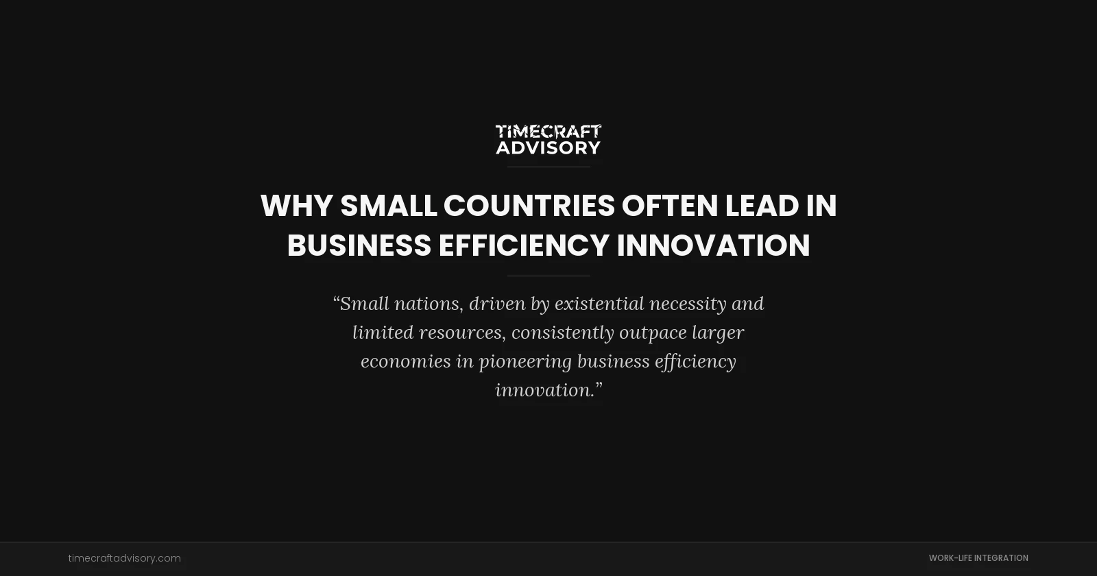 Why Small Countries Often Lead in Business Efficiency Innovation